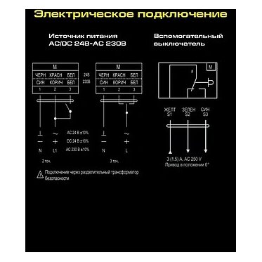VA05S230 электропривод ON/OFF, с возв.пружиной с 2-я доп.перек.