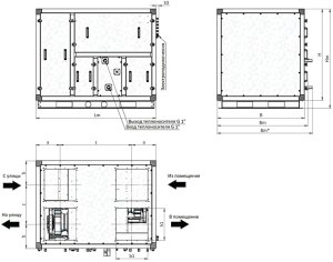Приточно-вытяжная установка с роторным рекуператором RWN-RR-500(30m)-ЕС-НЕ1,5-Compact(N)